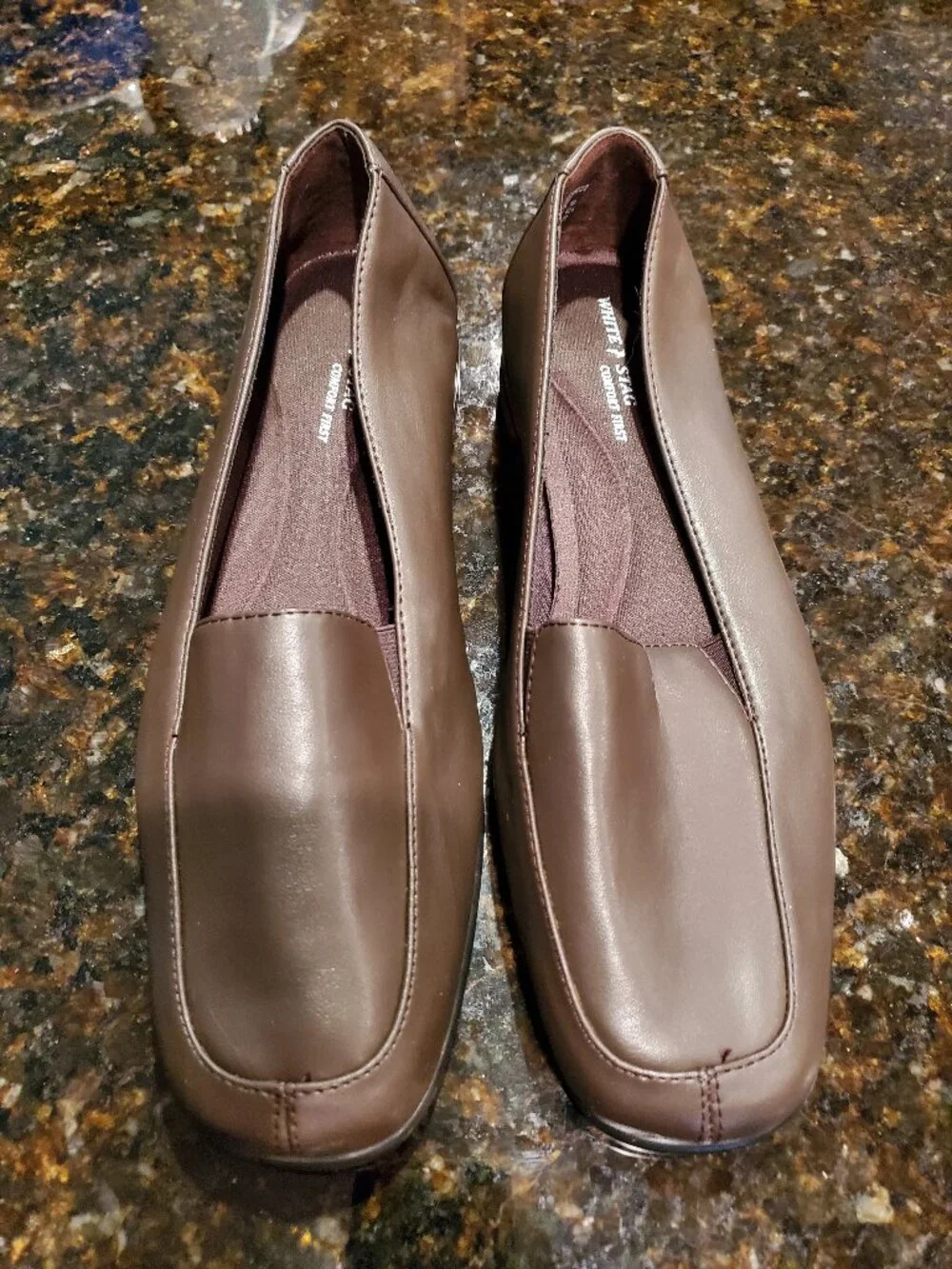 White Stag Leather Loafers Size 10W Dark Brown